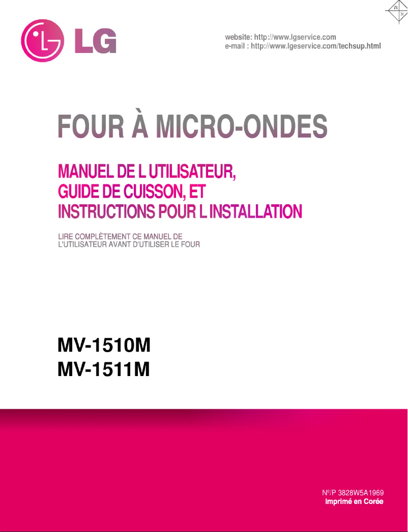 Page n°1 - Manuel utilisateur LG MV-153XD
