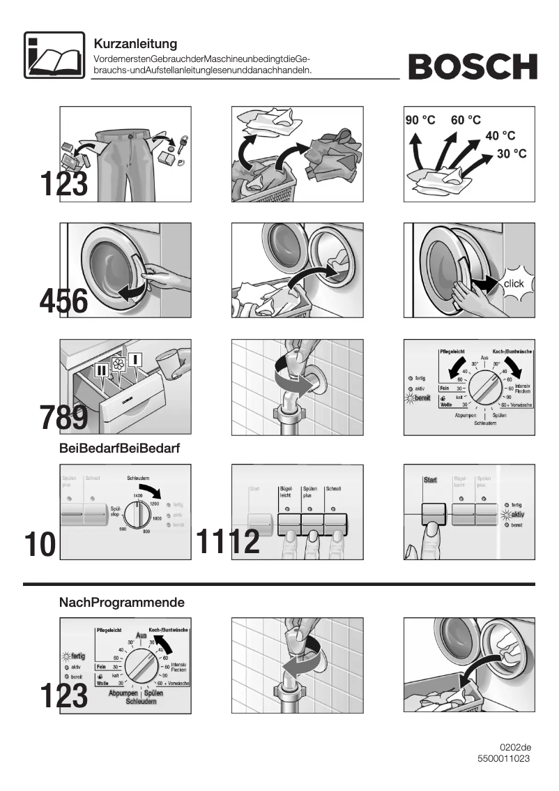 Page 1 de la notice Manuel utilisateur Bosch WFL2862