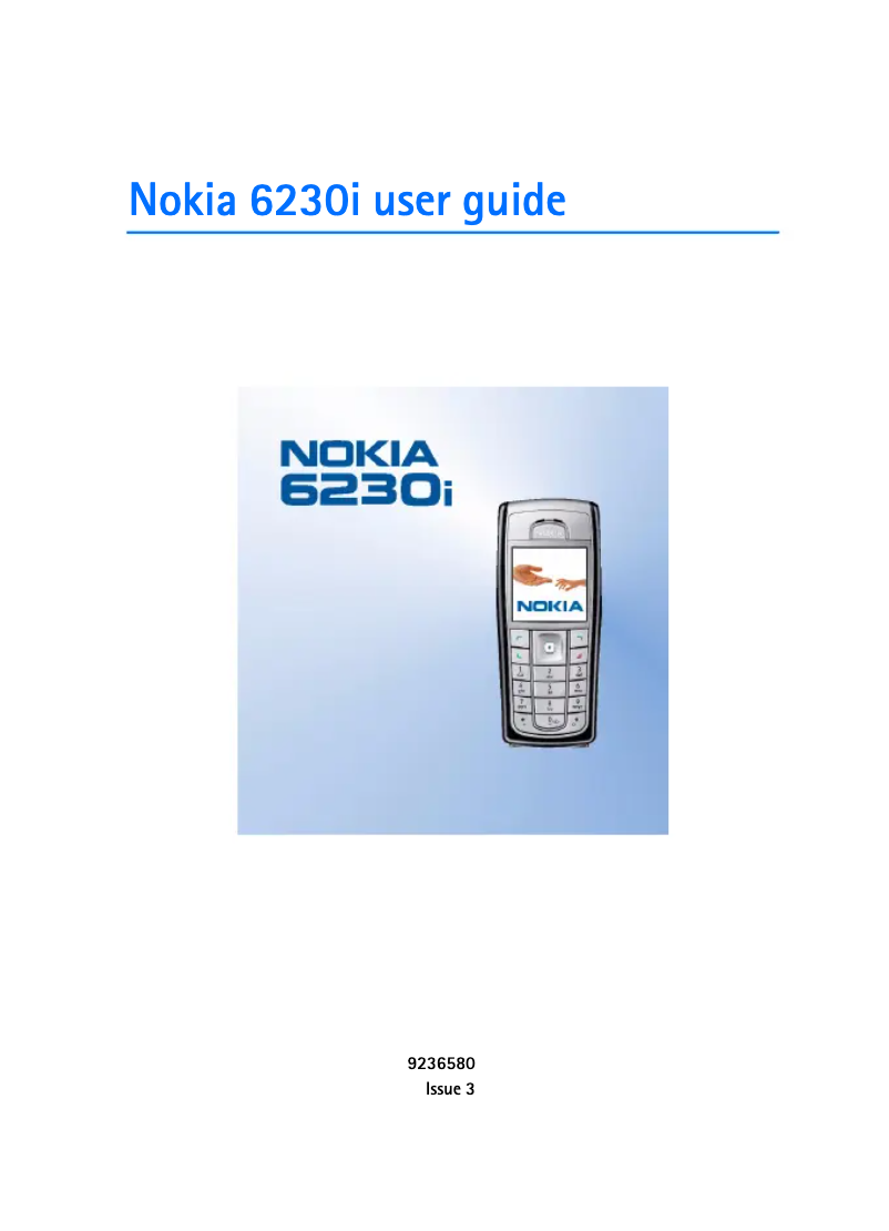 Page n°1 - Manuel utilisateur Nokia 6230I