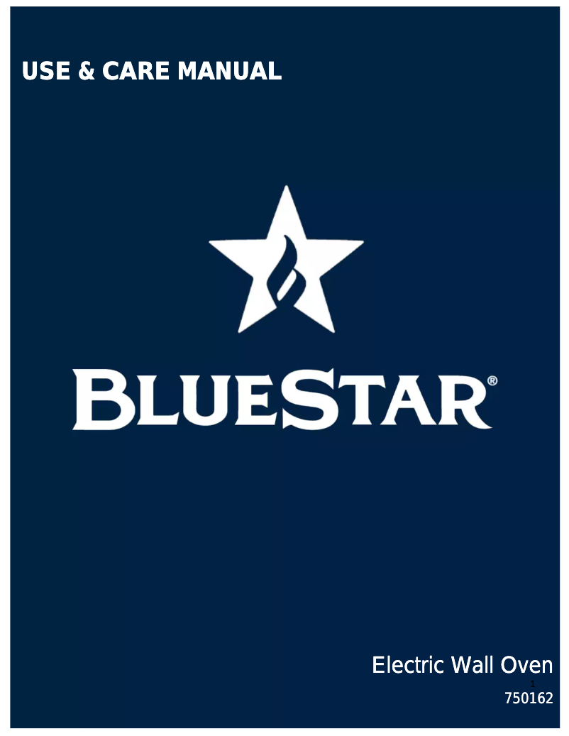 Page 1 de la notice Manuel d'utilisation et d'entretien BlueStar BSEWO30DDV2
