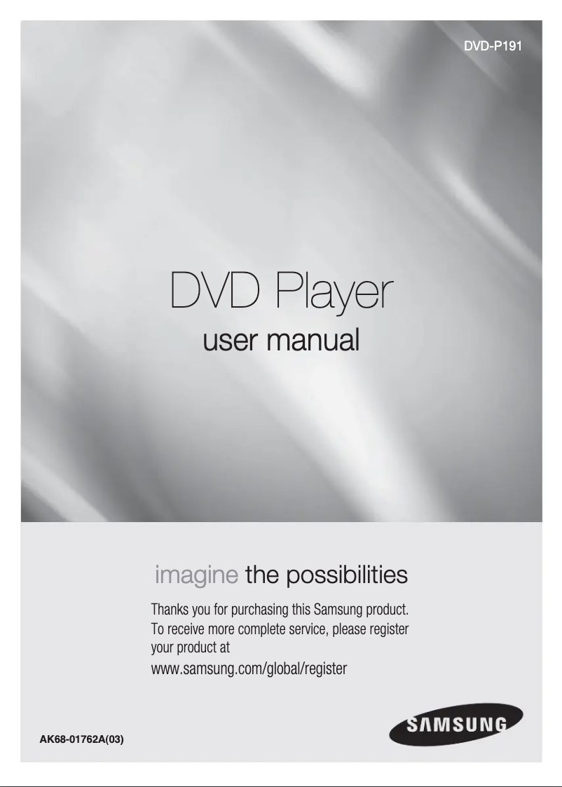 Image de la première page du manuel de l'appareil DVD-P191