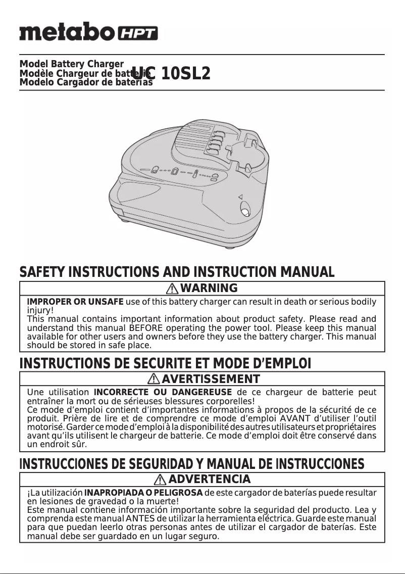 Image de la première page du manuel de l'appareil UC 10SL2