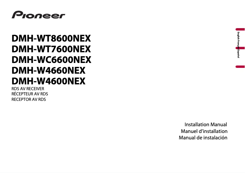 Page n°1 - Guide d'installation Pioneer DMH-WC5700NEX