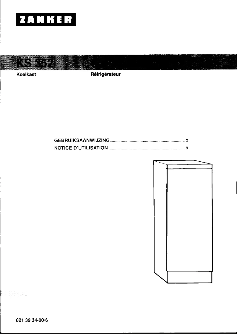 Page 1 de la notice Manuel utilisateur Zanker KS 352