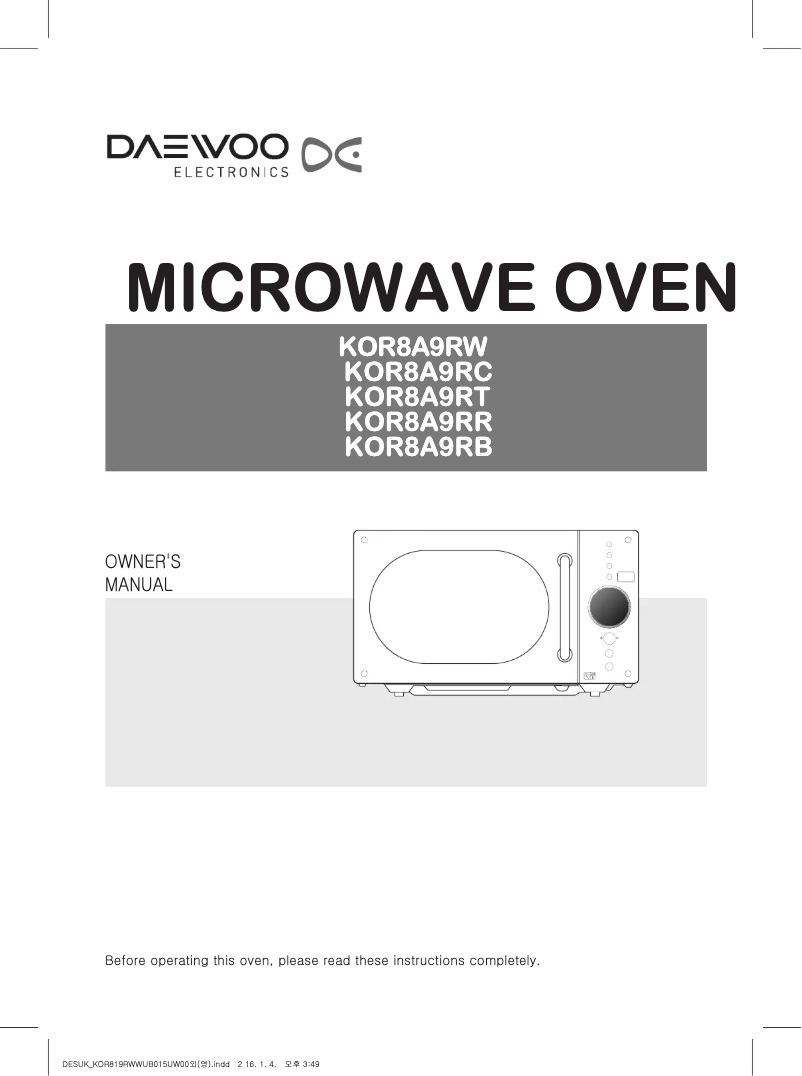 Image de la première page du manuel de l'appareil KOR-8A9RW