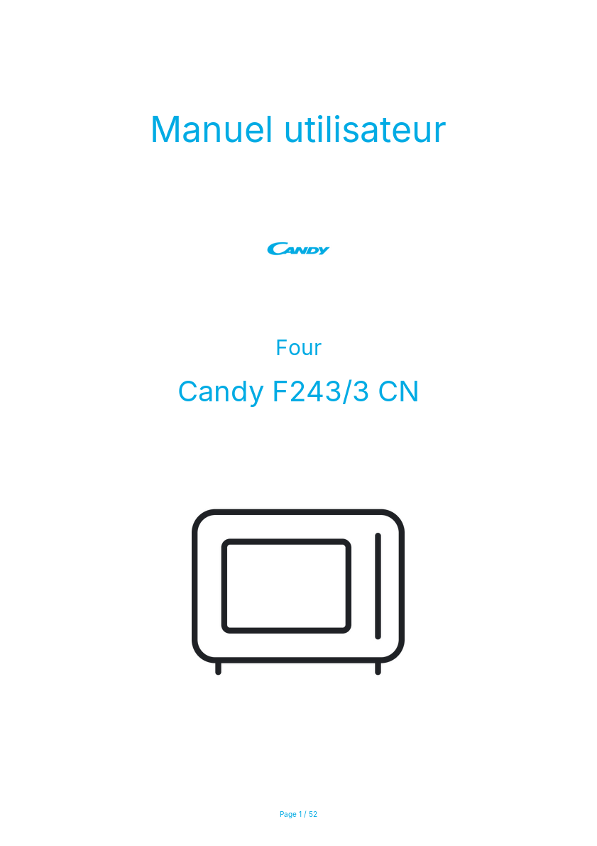 Image de la première page du manuel de l'appareil F243/3 CN