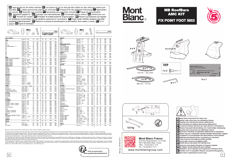 Page 1 de la notice Manuel utilisateur Mont Blanc AMC 5002