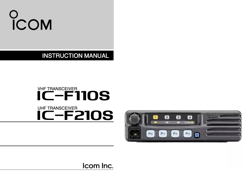 Page n°1 - Manuel utilisateur ICOM IC-F110S