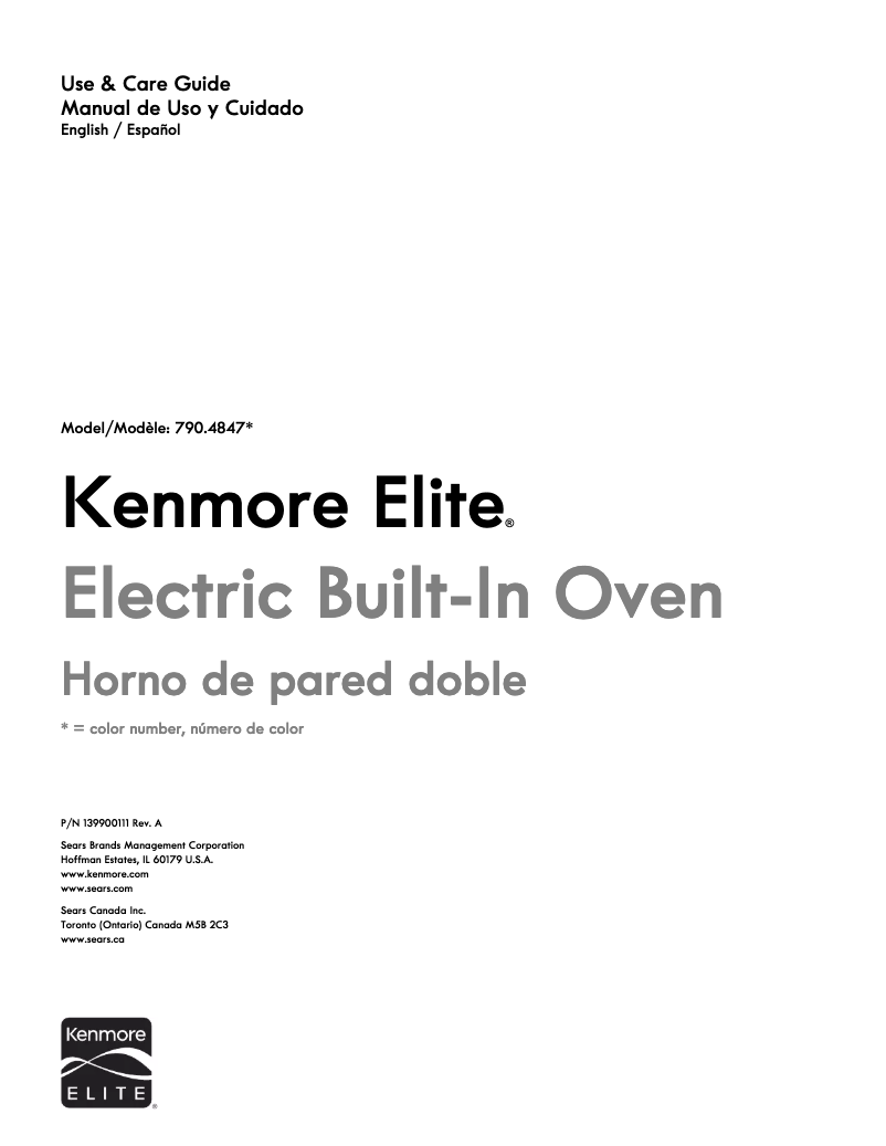 Page 1 of the manual User Manual Kenmore 790.48473
