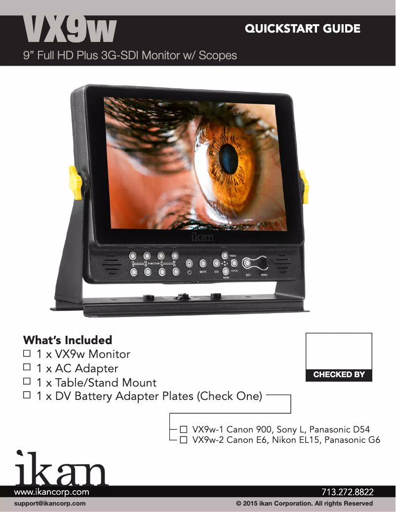 Image de la première page du manuel de l'appareil VX9W-S