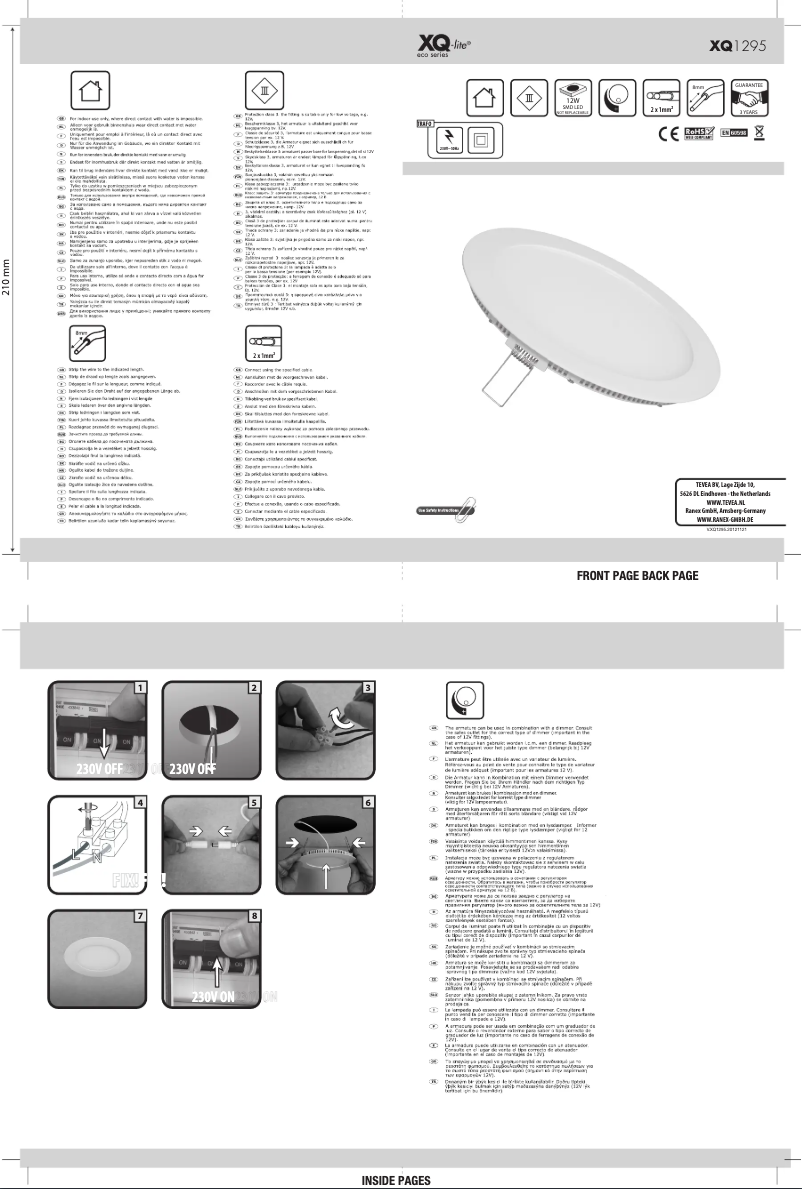 Page 1 de la notice Manuel utilisateur XQ-lite XQ1295