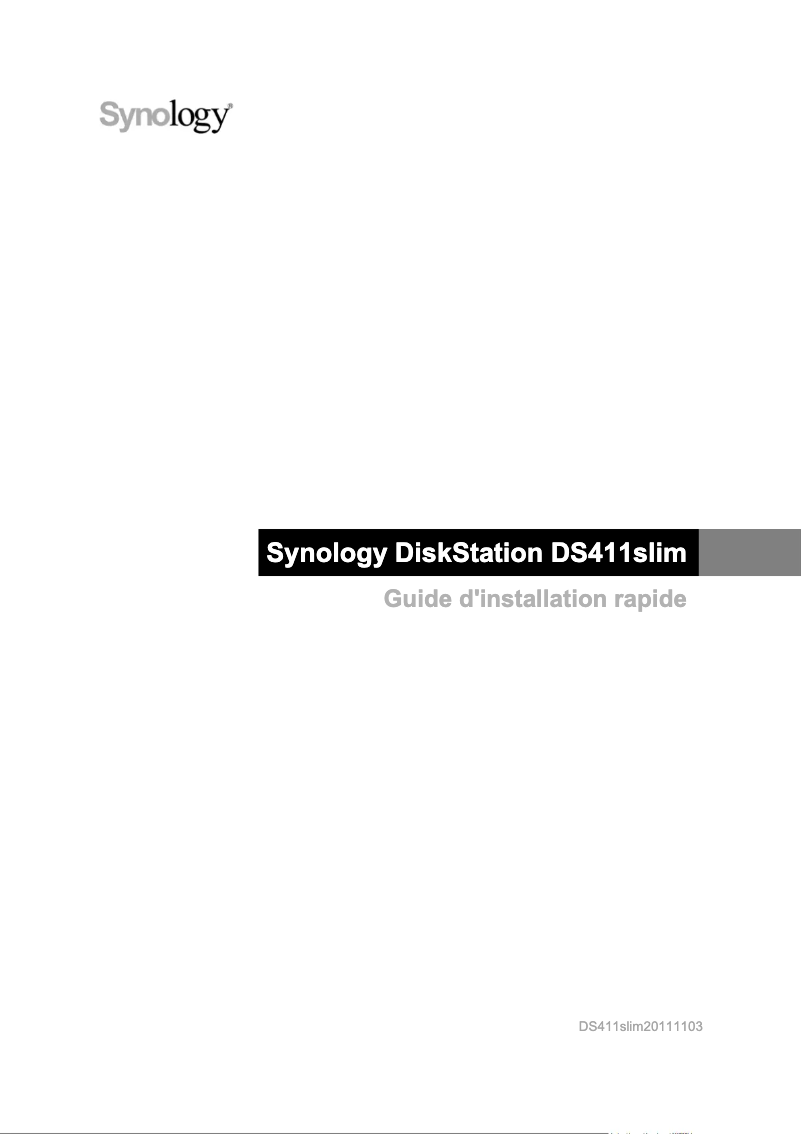Image de la première page du manuel de l'appareil DiskStation DS411slim