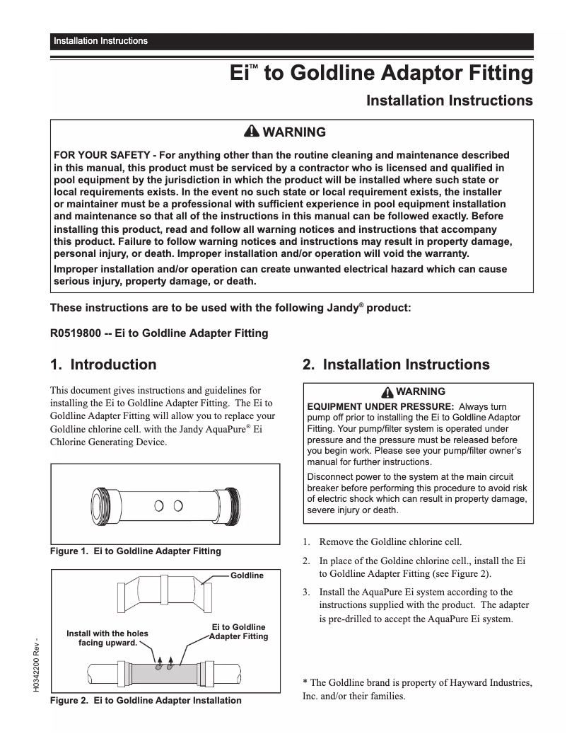 Page 1 de la notice Guide d'installation JANDY TruClear