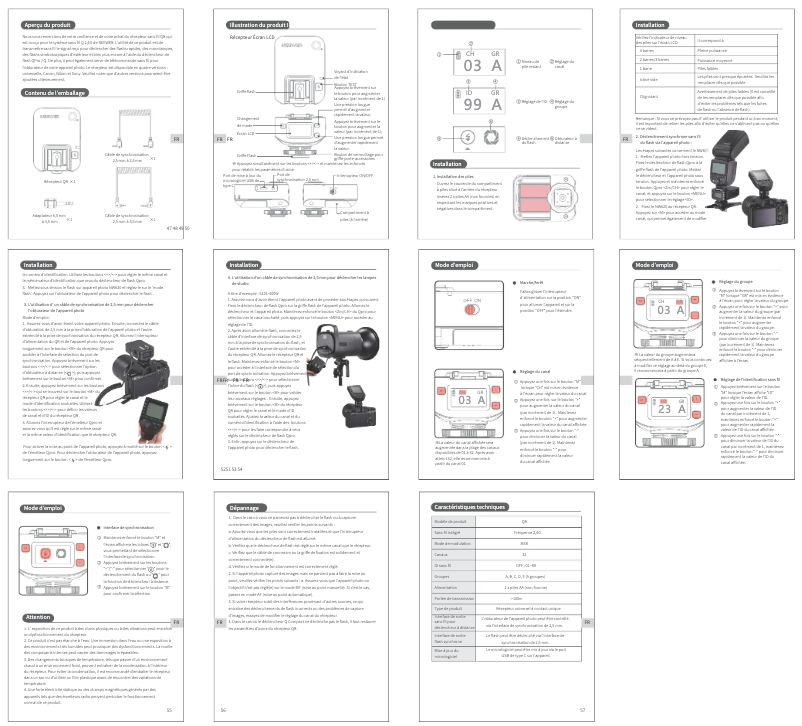Page 1 de la notice Manuel utilisateur Neewer QR