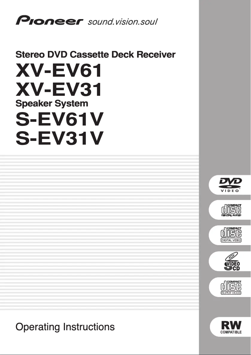 Image de la première page du manuel de l'appareil XV-EV31