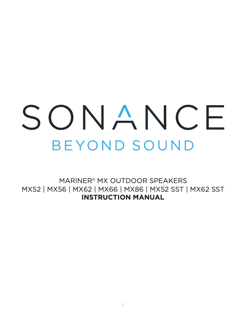 Page n°1 - Manuel utilisateur Sonance Mariner MX66