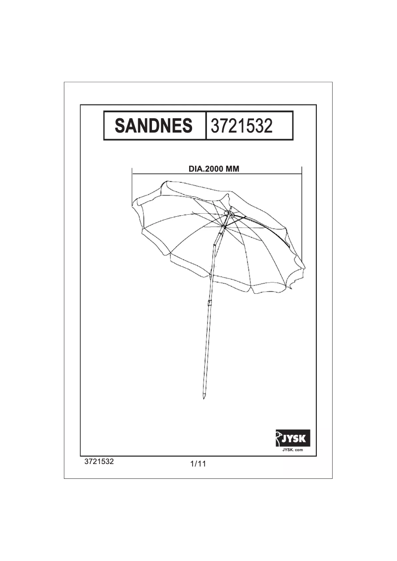 Page 1 de la notice Manuel utilisateur JYSK Sandnes