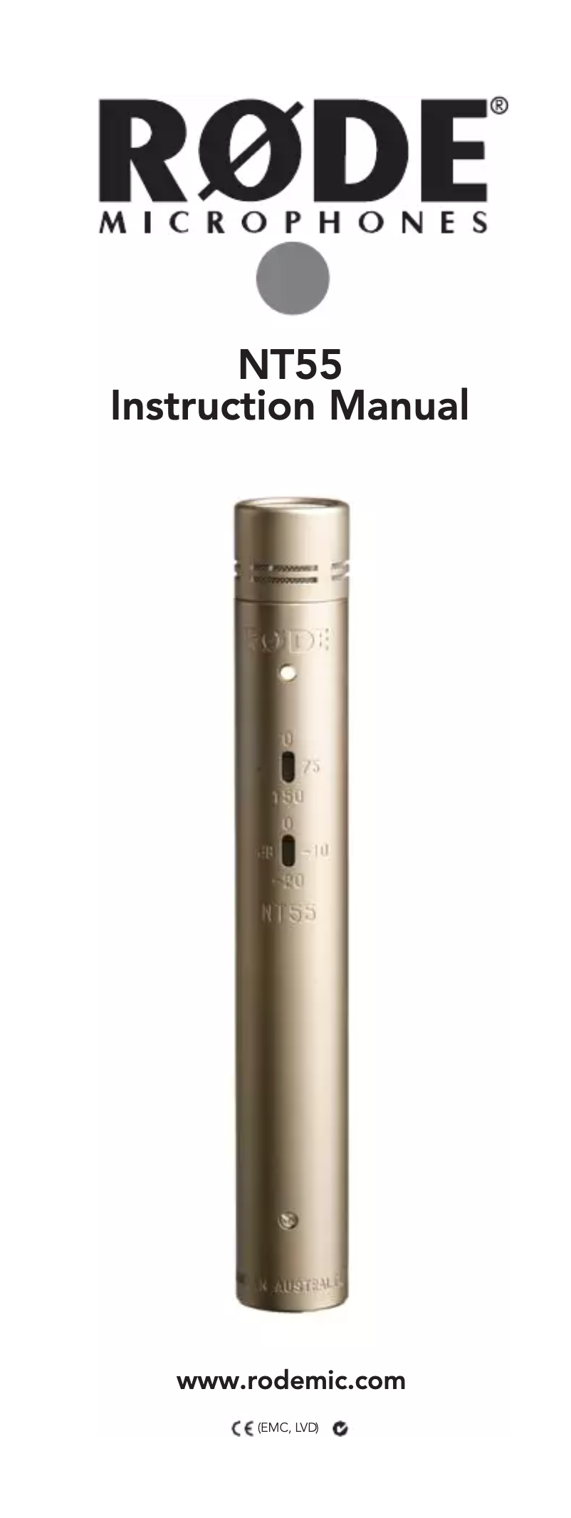 Page n°1 - Manuel utilisateur Røde NT55