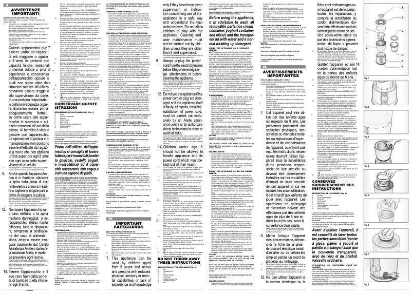 Page 1 de la notice Manuel utilisateur Ariete 635