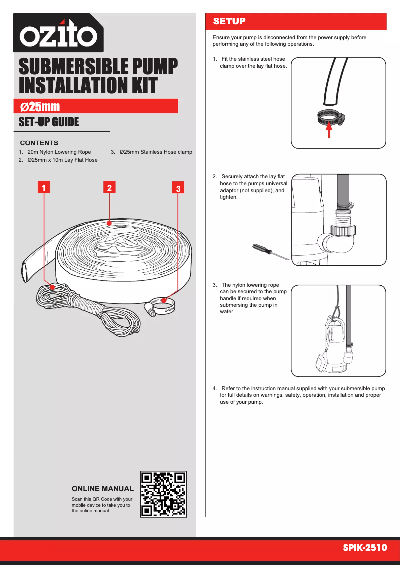 Imagen de la primera página del manual del dispositivo SPIK-2510