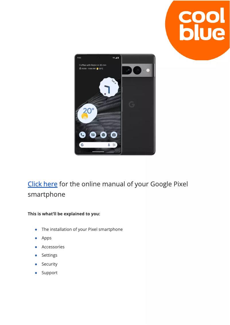 Page n°1 - Manuel utilisateur Google Pixel 7 Pro