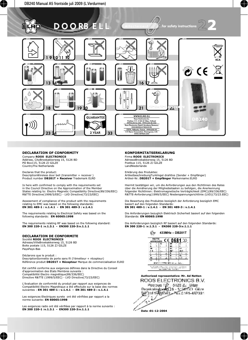 Image de la première page du manuel de l'appareil DB240