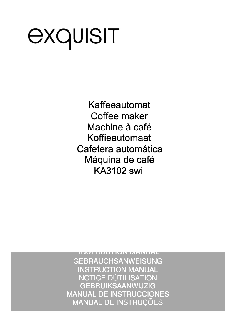 Page n°1 - Manuel utilisateur Exquisit KA 3102 swi