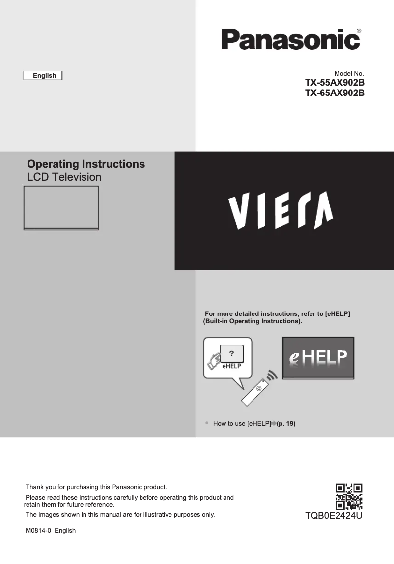 Image de la première page du manuel de l'appareil Viera TX-65AX902B