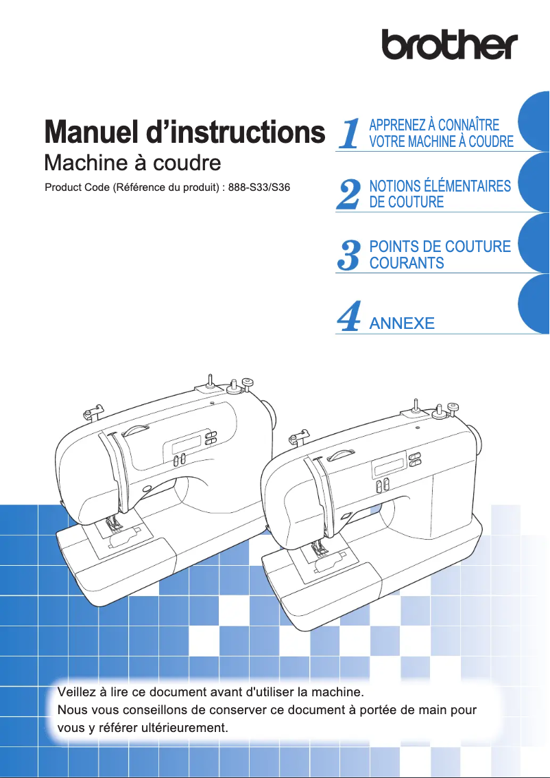 Page n°1 - Manuel utilisateur Brother CS-6000