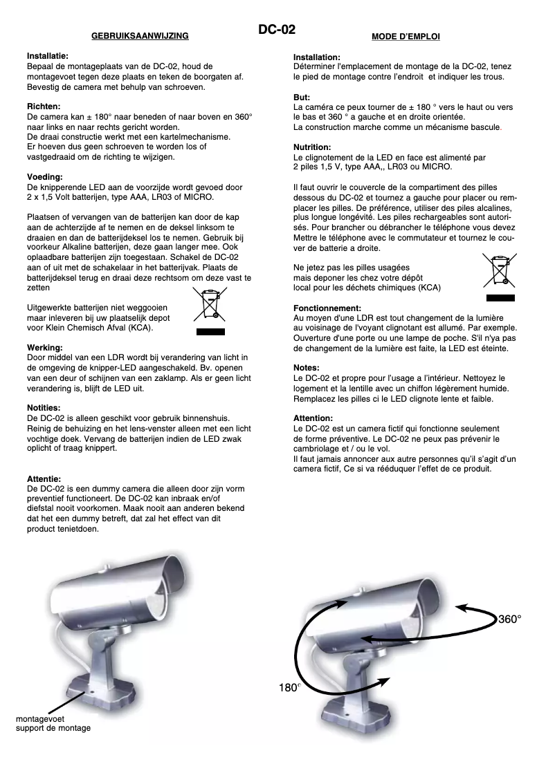 Image de la première page du manuel de l'appareil DC-02