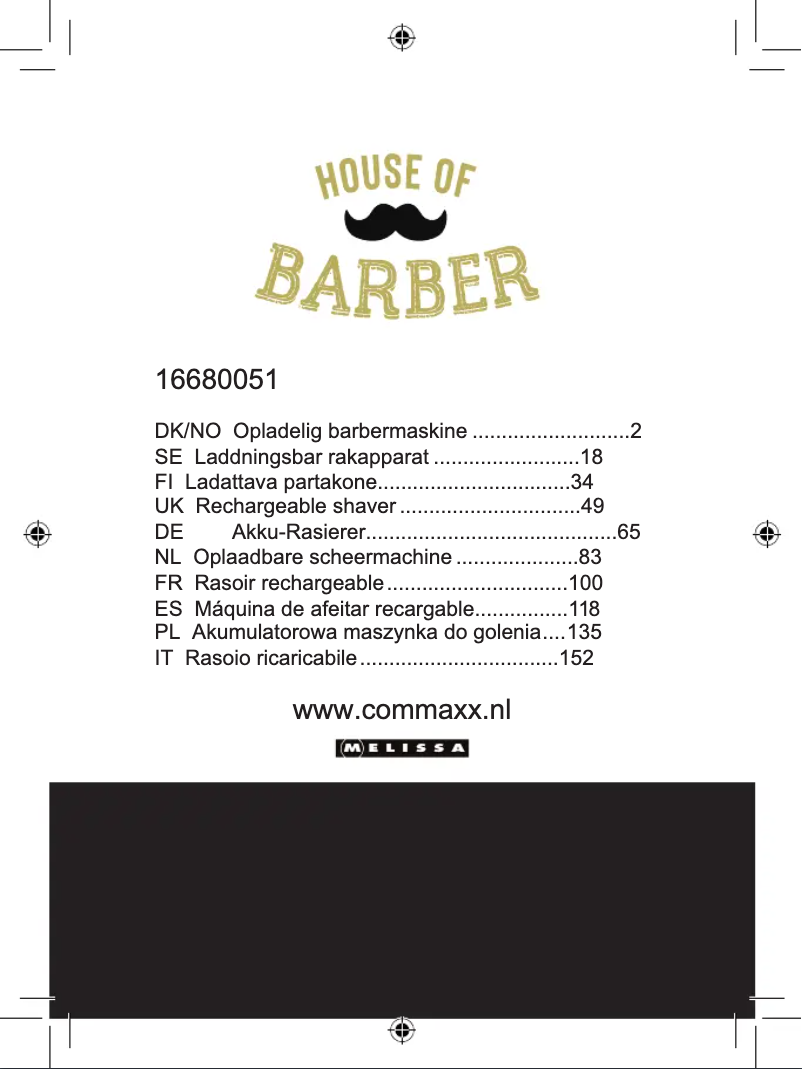 Page n°1 - Manuel utilisateur Melissa 16680051