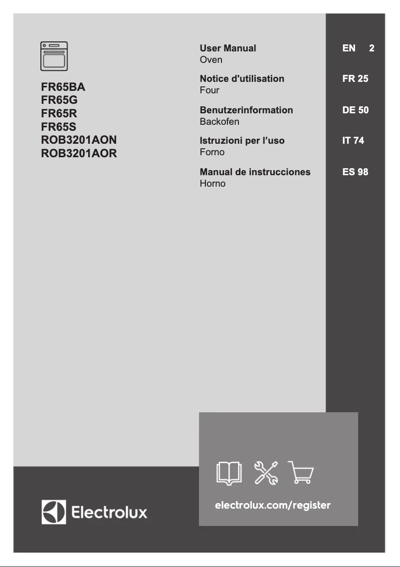 Imagen de la primera página del manual del dispositivo FR65G