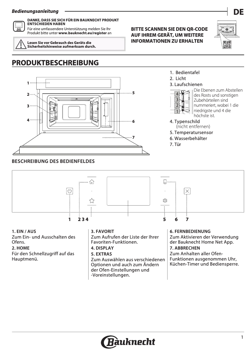 Page 1 de la notice Instructions de sécurité Bauknecht ECSK9 P845 PT