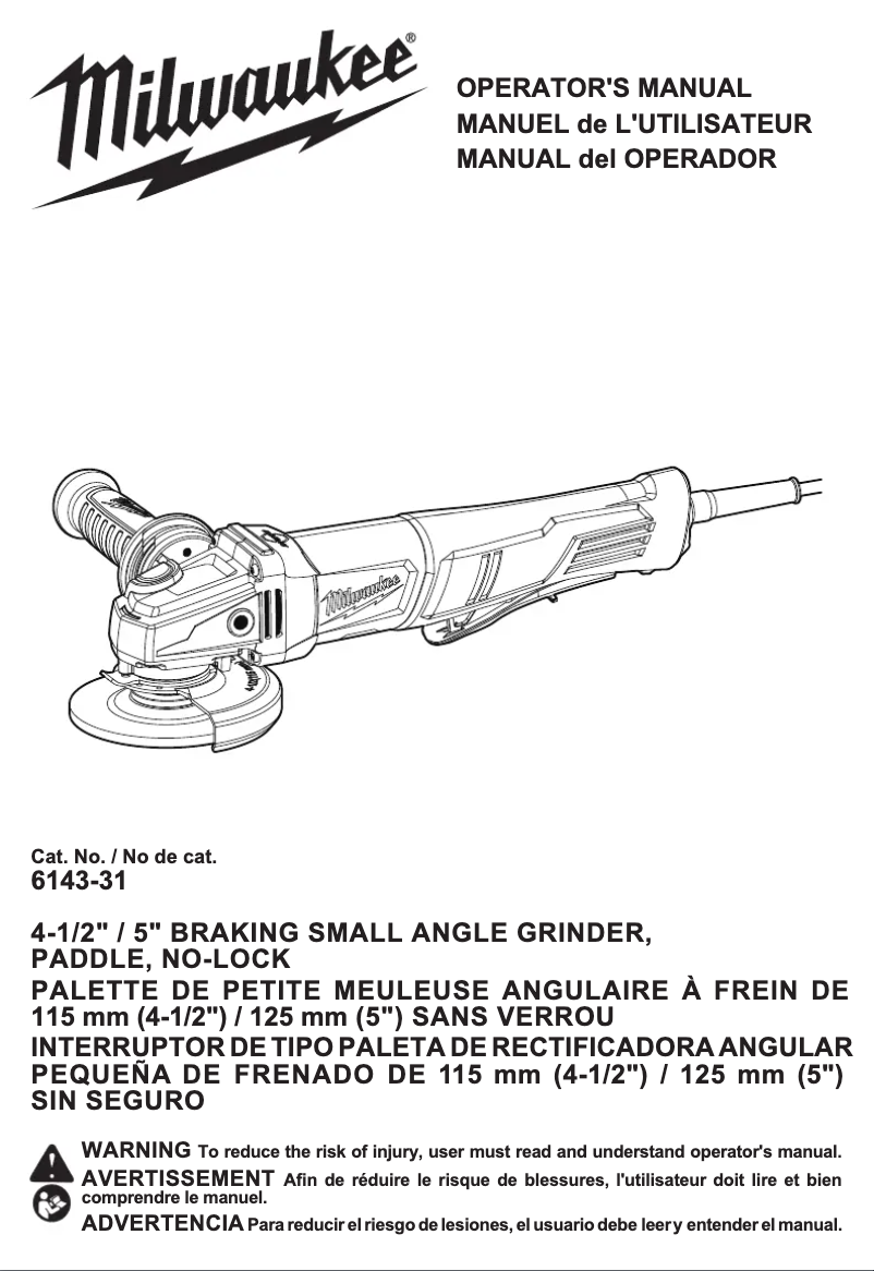 Page n°1 - Manuel utilisateur Milwaukee 6143-31