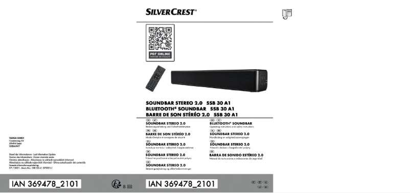 Page n°1 - Manuel utilisateur SilverCrest SSB 30 A1