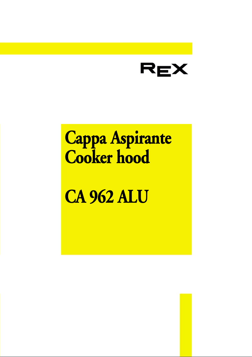 Page n°1 - Manuel utilisateur Rex CA962ALU