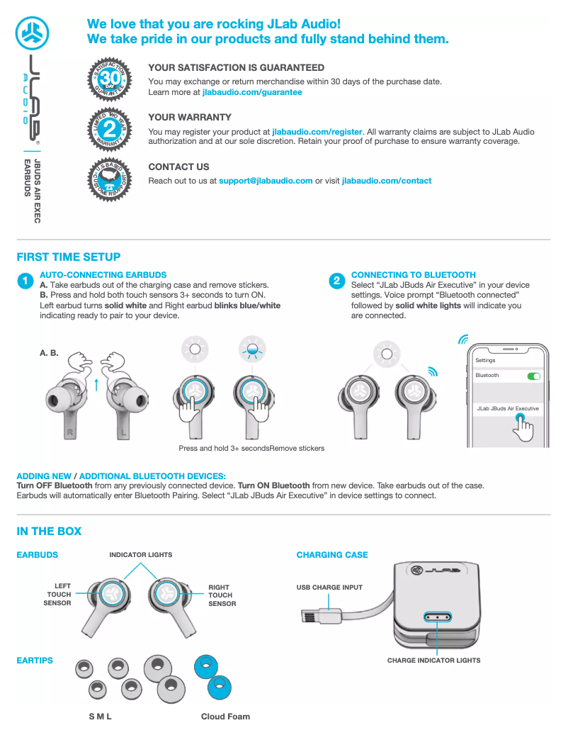 Página 1 del manual Manual de usuario JLab JBuds Air