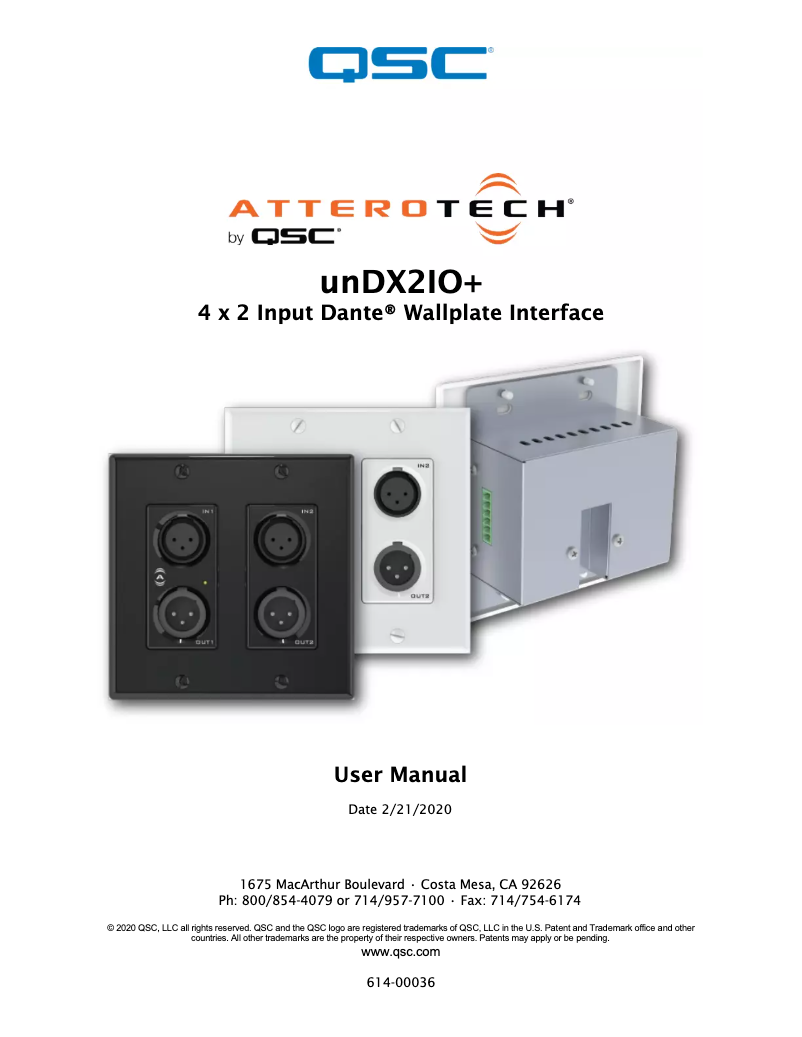 Image de la première page du manuel de l'appareil unDX2IO+