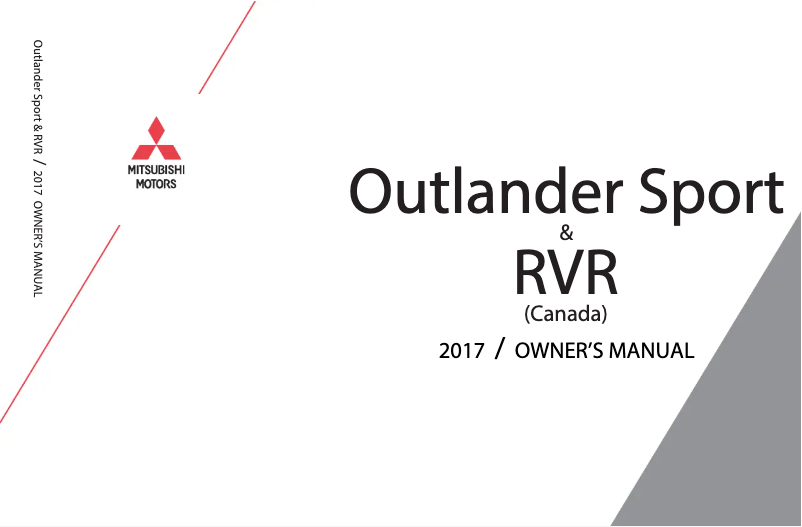 Image de la première page du manuel de l'appareil Outlander Sport (2017)