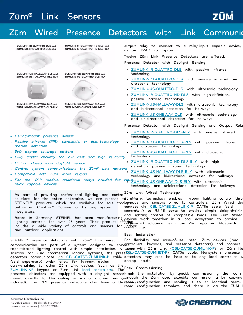 Image de la première page du manuel de l'appareil ZUMLINK-US-QUATTRO-DLS