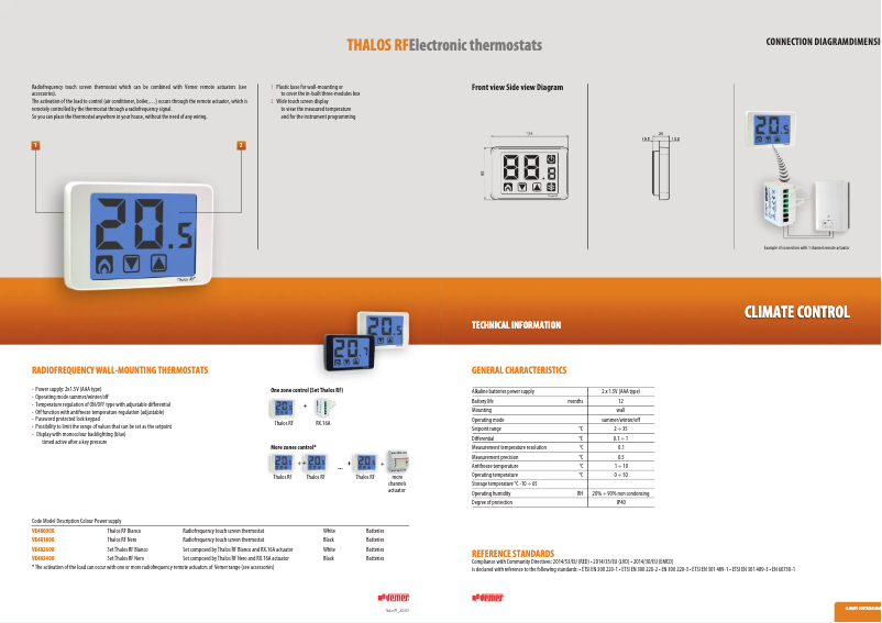 Page n°1 - Fiche technique Vemer Thalos RF