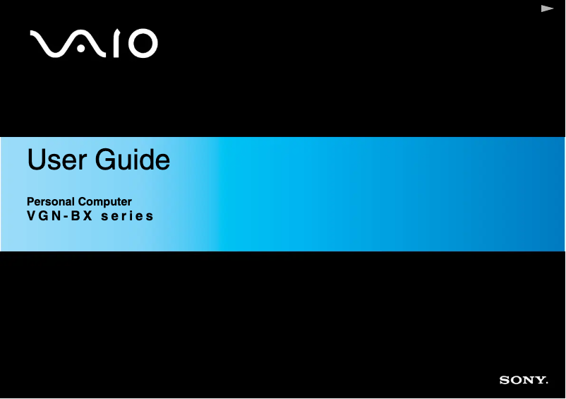 Página 1 del manual Manual de usuario Sony Vaio VGN-BX396BP