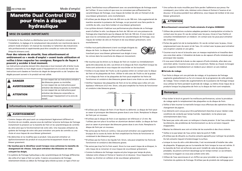 Page n°1 - Manuel utilisateur Shimano SM-BH59-SB