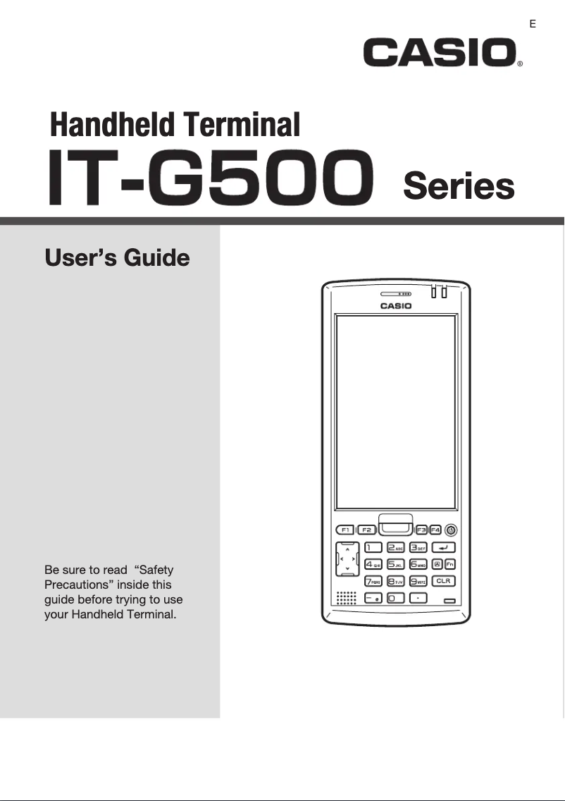 Page 1 de la notice Manuel utilisateur Casio IT-G500