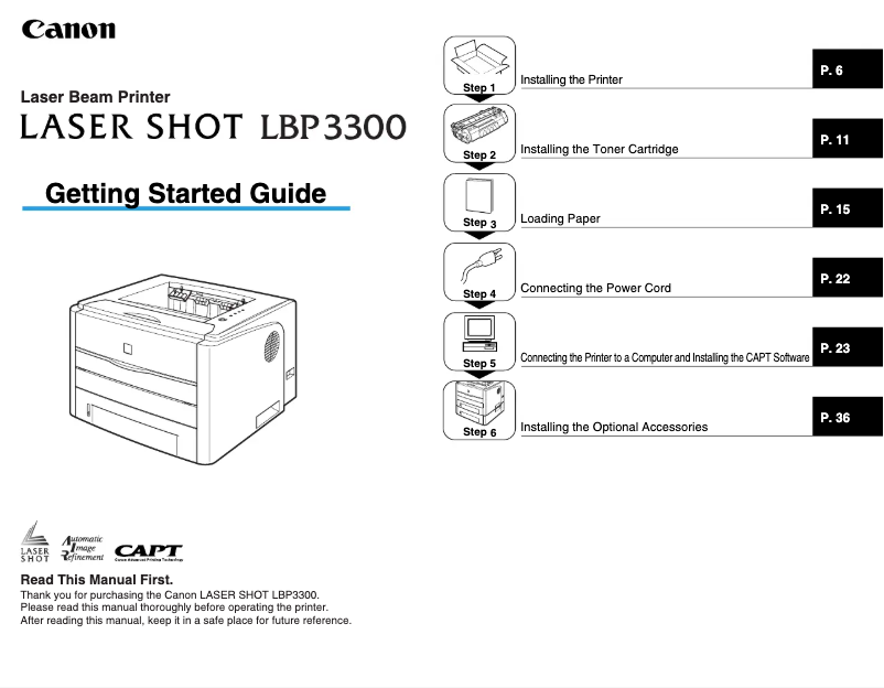 Page n°1 - Manuel utilisateur Canon i-SENSYS LBP3300