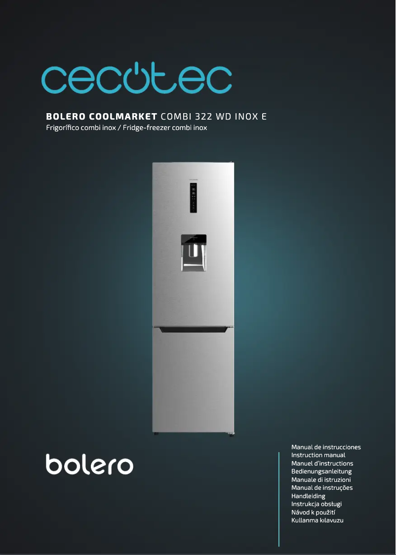Page 1 de la notice Manuel utilisateur Cecotec Bolero CoolMarket 322