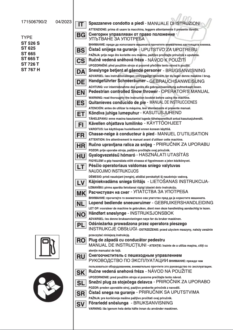 Page 1 de la notice Manuel utilisateur Stiga ST 5266 P