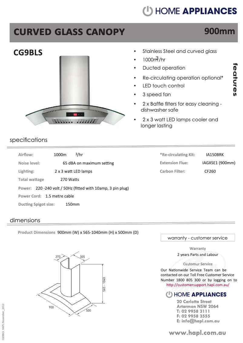 Page n°1 - Fiche technique Euromaid CG6BLS