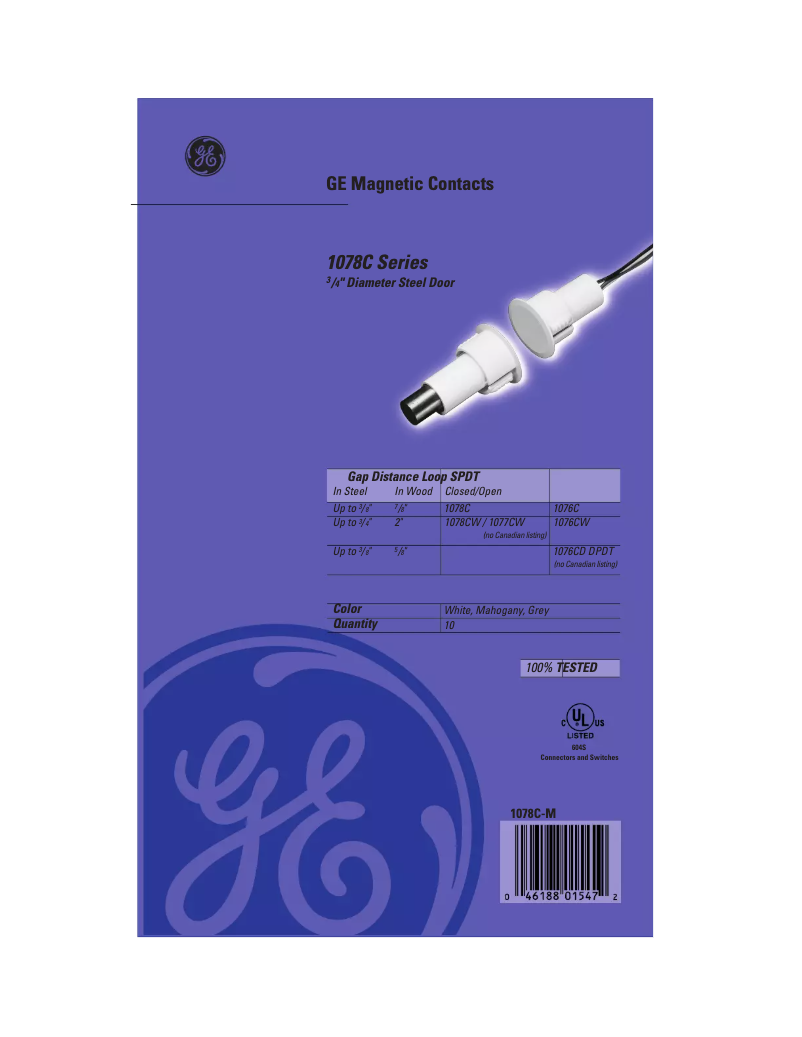 Page 1 de la notice Manuel utilisateur Interlogix 1078C-N