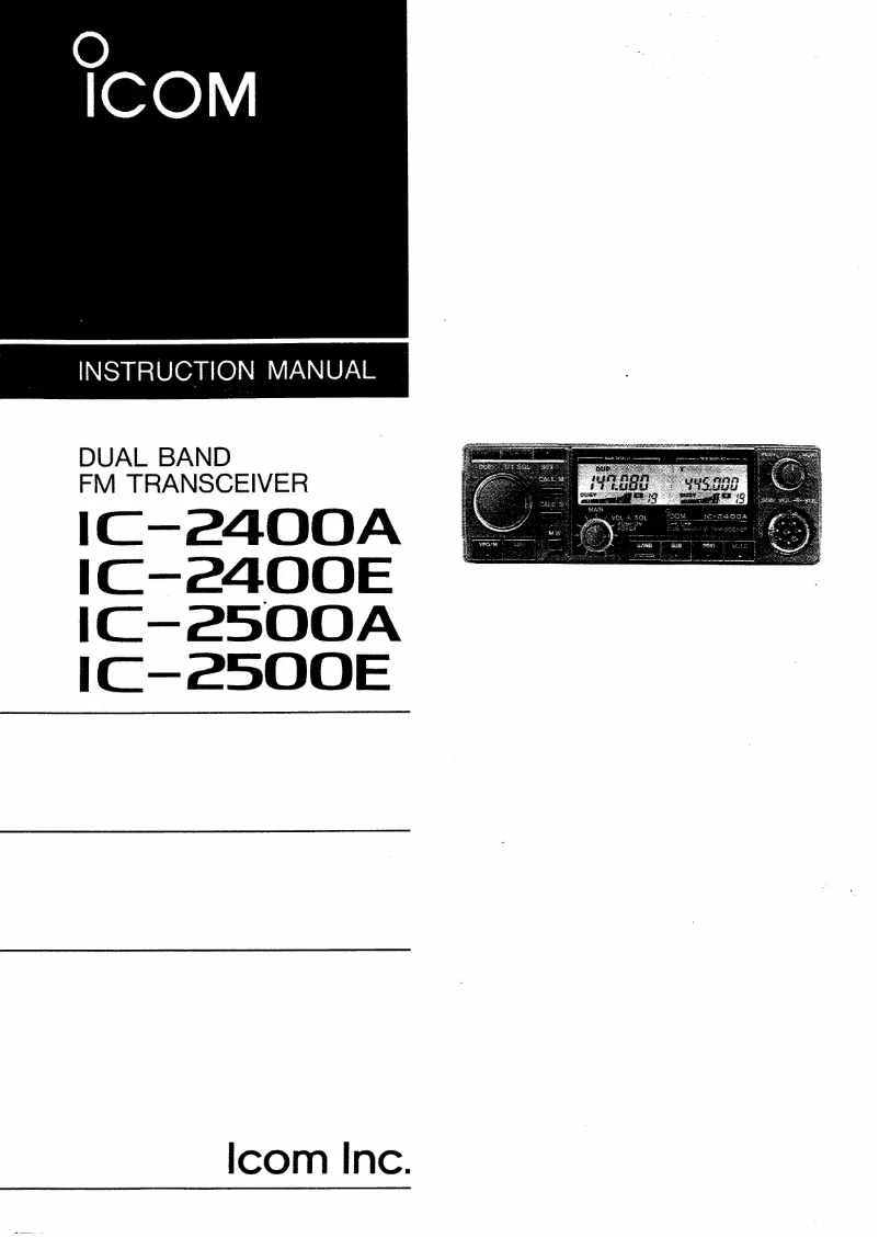 Page n°1 - Manuel utilisateur ICOM IC-2400A